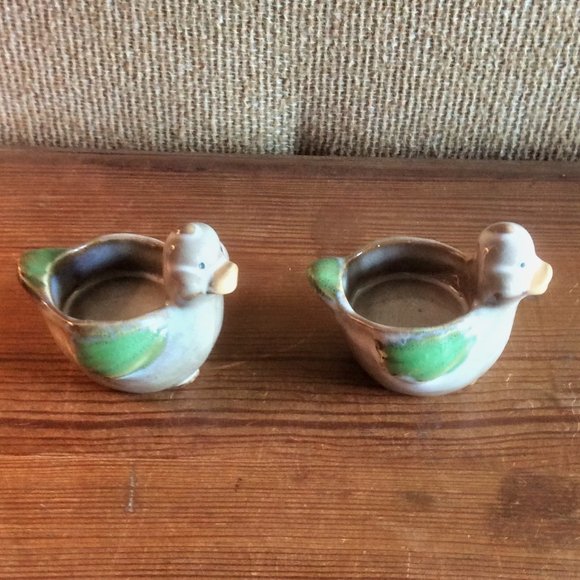 Vintage Pair of Duck Ceramic Tea Light Animal Candle Holders - Picture 3 of 6